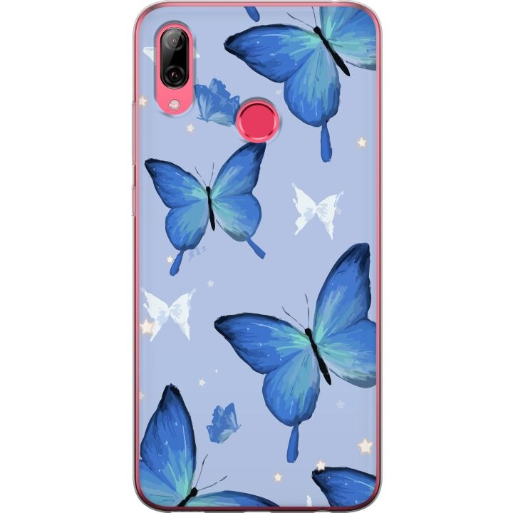 Mobile case for Huawei Y7 (2019) with Blue butterflies design in the group SMARTPHONE & TABLETS / Phone cases / Huawei/Honor at TP E-commerce Nordic AB (A53952)