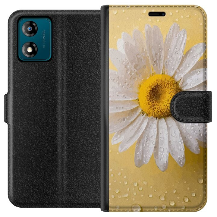 Wallet case for Motorola Moto E13 with Porslinsblomma design in the group SMARTPHONE & TABLETS / Phone cases / Motorola at TP E-commerce Nordic AB (A53963)