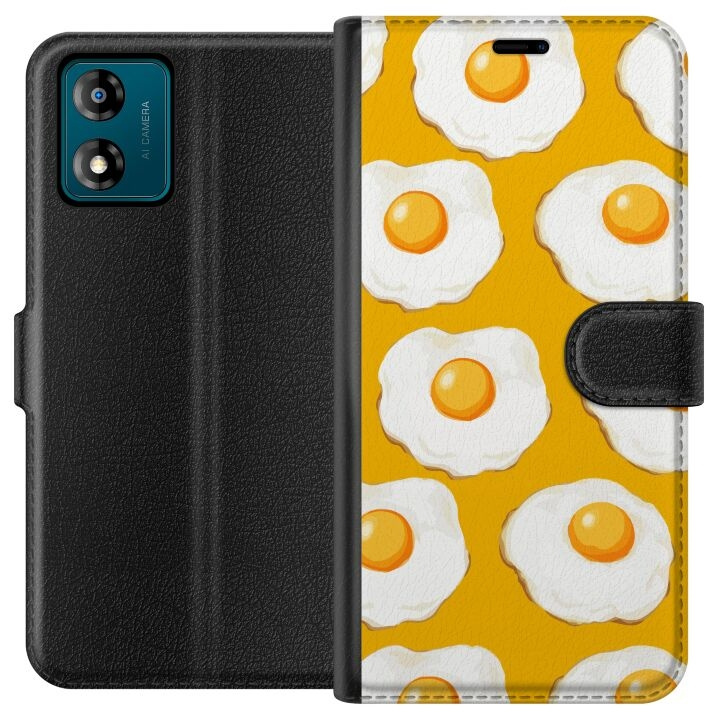 Wallet case for Motorola Moto E13 with Fried egg design in the group SMARTPHONE & TABLETS / Phone cases / Motorola at TP E-commerce Nordic AB (A53965)