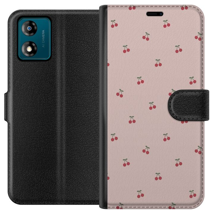 Wallet case for Motorola Moto E13 with Cherry design in the group SMARTPHONE & TABLETS / Phone cases / Motorola at TP E-commerce Nordic AB (A53970)