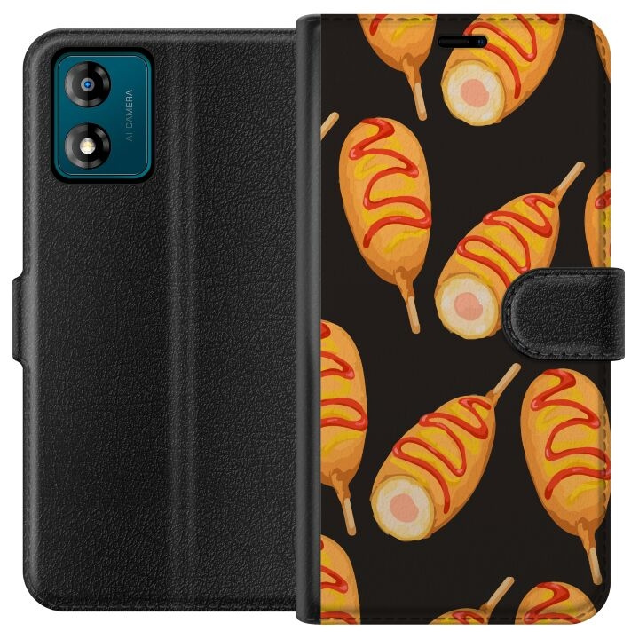 Wallet case for Motorola Moto E13 with Chicken drumstick design in the group SMARTPHONE & TABLETS / Phone cases / Motorola at TP E-commerce Nordic AB (A53972)