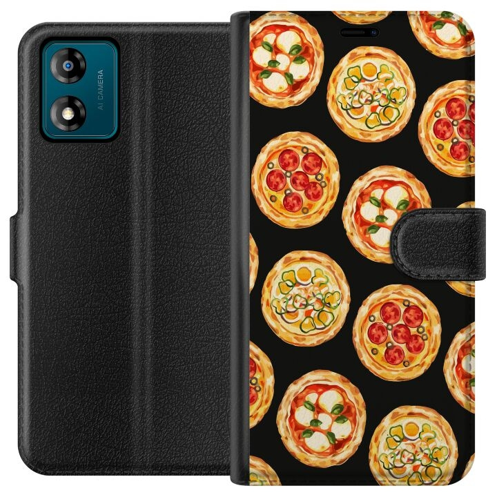 Wallet case for Motorola Moto E13 with Pizza design in the group SMARTPHONE & TABLETS / Phone cases / Motorola at TP E-commerce Nordic AB (A53976)