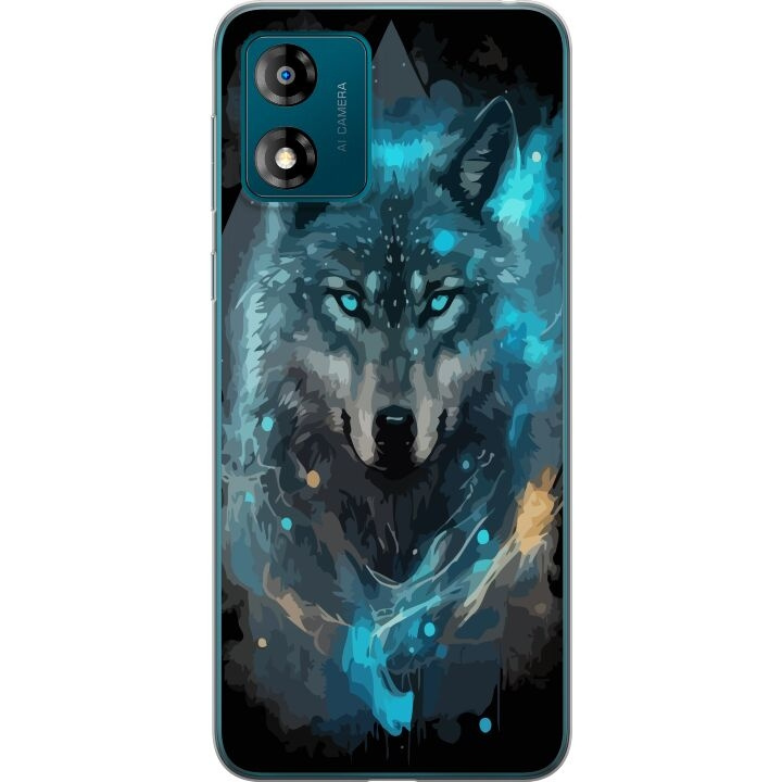 Mobile case for Motorola Moto E13 with Wolf design in the group SMARTPHONE & TABLETS / Phone cases / Motorola at TP E-commerce Nordic AB (A53995)