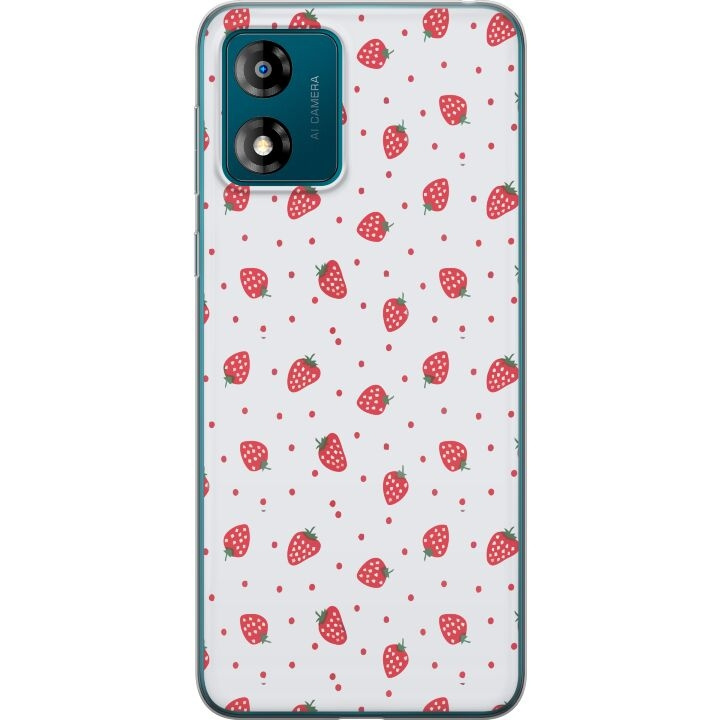 Mobile case for Motorola Moto E13 with Strawberries design in the group SMARTPHONE & TABLETS / Phone cases / Motorola at TP E-commerce Nordic AB (A54007)