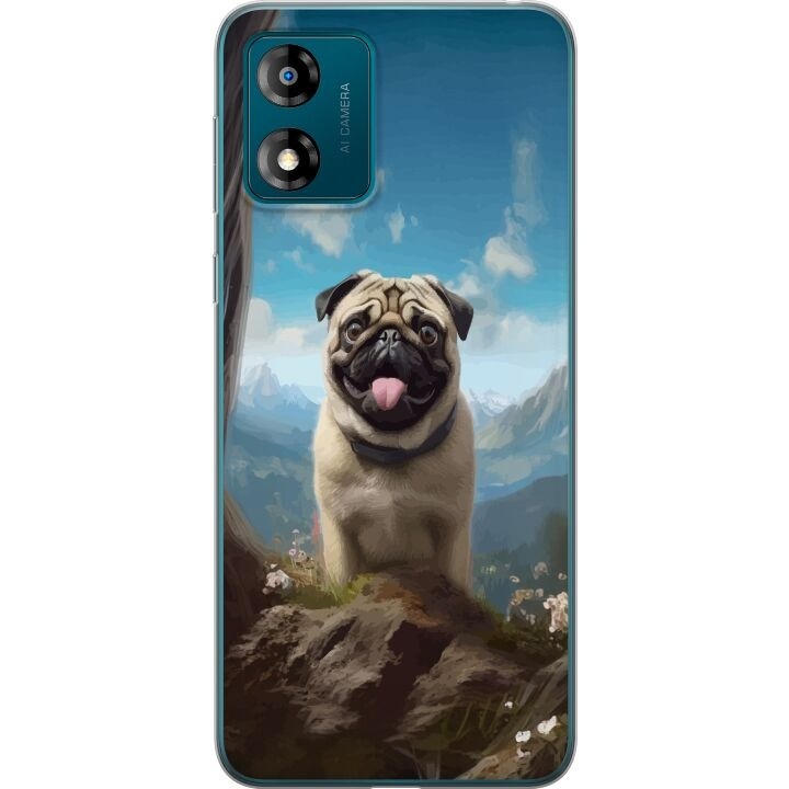 Mobile case for Motorola Moto E13 with Happy Dog design in the group SMARTPHONE & TABLETS / Phone cases / Motorola at TP E-commerce Nordic AB (A54008)