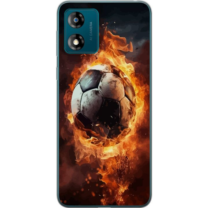 Mobile case for Motorola Moto E13 with Football design in the group SMARTPHONE & TABLETS / Phone cases / Motorola at TP E-commerce Nordic AB (A54011)