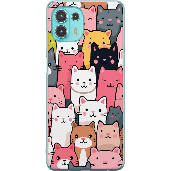 Mobile case for Motorola Edge 20 Lite with Cat pattern design in the group SMARTPHONE & TABLETS / Phone cases / Motorola at TP E-commerce Nordic AB (A54025)