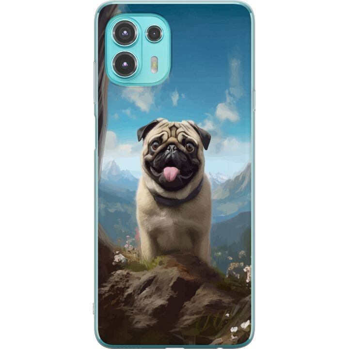 Mobile case for Motorola Edge 20 Lite with Happy Dog design in the group SMARTPHONE & TABLETS / Phone cases / Motorola at TP E-commerce Nordic AB (A54035)