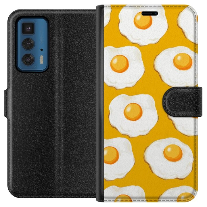 Wallet case for Motorola Edge 20 Pro with Fried egg design in the group SMARTPHONE & TABLETS / Phone cases / Motorola at TP E-commerce Nordic AB (A54046)