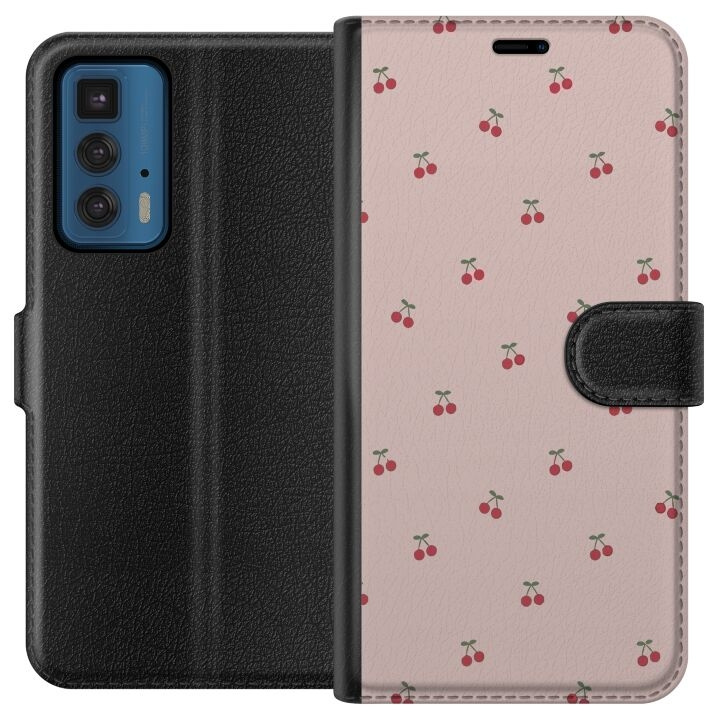 Wallet case for Motorola Edge 20 Pro with Cherry design in the group SMARTPHONE & TABLETS / Phone cases / Motorola at TP E-commerce Nordic AB (A54051)