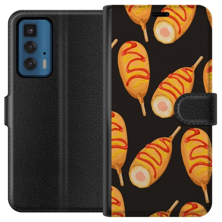 Wallet case for Motorola Edge 20 Pro with Chicken drumstick design in the group SMARTPHONE & TABLETS / Phone cases / Motorola at TP E-commerce Nordic AB (A54053)