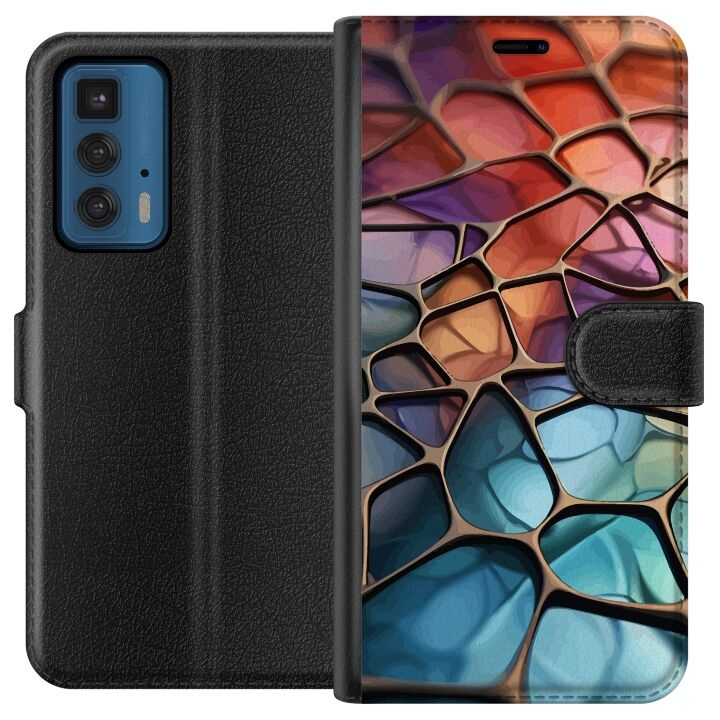 Wallet case for Motorola Edge 20 Pro with Metallic pattern design in the group SMARTPHONE & TABLETS / Phone cases / Motorola at TP E-commerce Nordic AB (A54054)