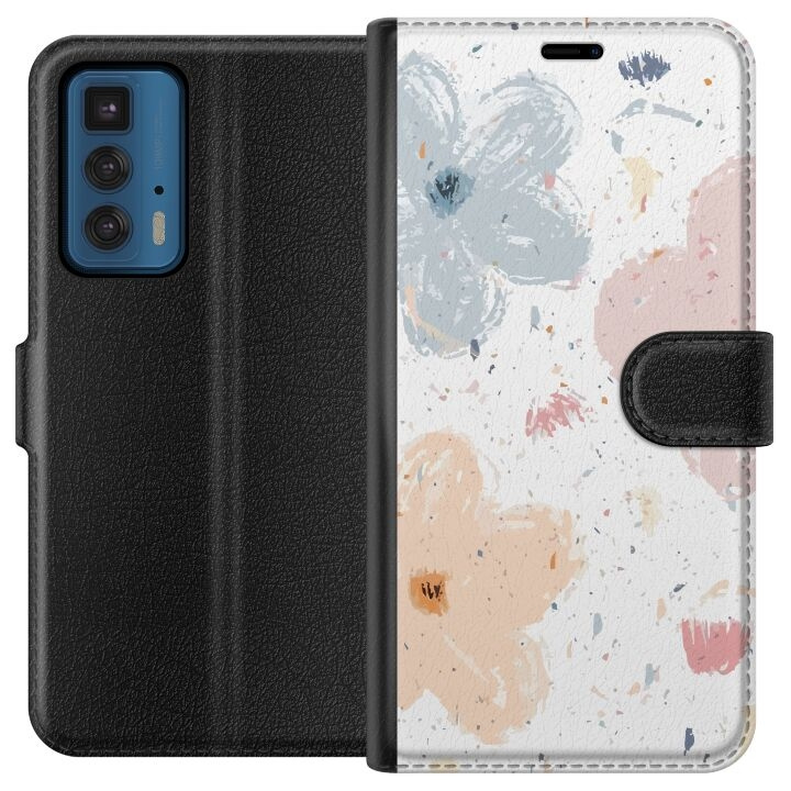 Wallet case for Motorola Edge 20 Pro with Flowers design in the group SMARTPHONE & TABLETS / Phone cases / Motorola at TP E-commerce Nordic AB (A54056)