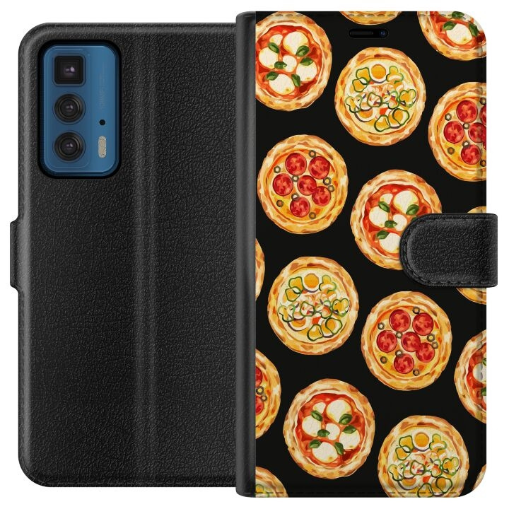 Wallet case for Motorola Edge 20 Pro with Pizza design in the group SMARTPHONE & TABLETS / Phone cases / Motorola at TP E-commerce Nordic AB (A54057)