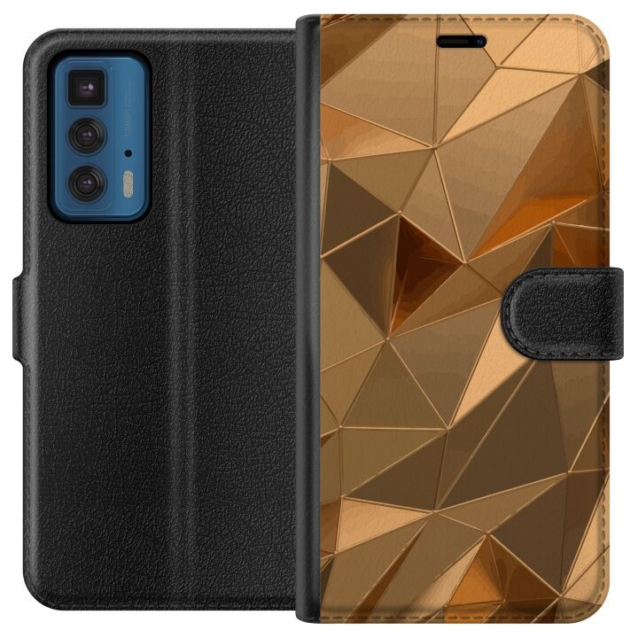 Wallet case for Motorola Edge 20 Pro with 3D Gold design in the group SMARTPHONE & TABLETS / Phone cases / Motorola at TP E-commerce Nordic AB (A54068)