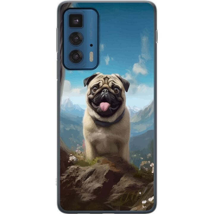 Mobile case for Motorola Edge 20 Pro with Happy Dog design in the group SMARTPHONE & TABLETS / Phone cases / Motorola at TP E-commerce Nordic AB (A54089)