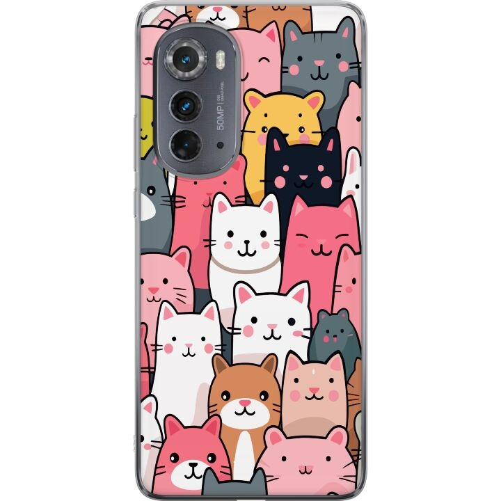 Mobile case for Motorola Edge (2022) with Cat pattern design in the group SMARTPHONE & TABLETS / Phone cases / Motorola at TP E-commerce Nordic AB (A54106)