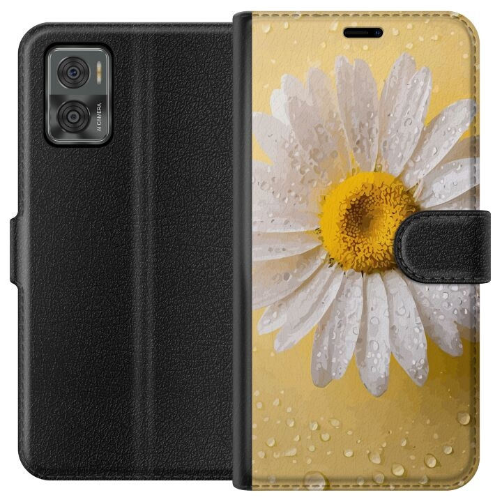 Wallet case for Motorola Moto E22i with Porslinsblomma design in the group SMARTPHONE & TABLETS / Phone cases / Motorola at TP E-commerce Nordic AB (A54125)