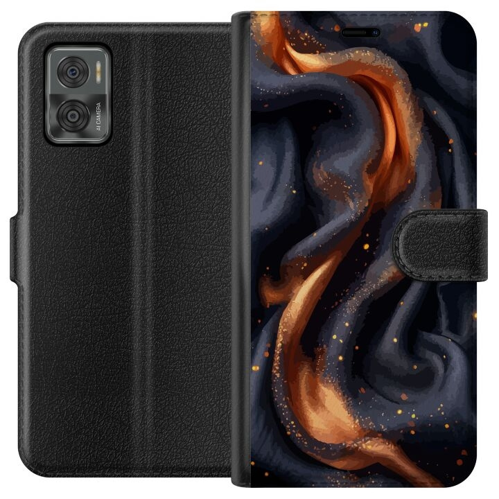 Wallet case for Motorola Moto E22i with Fiery silk design in the group SMARTPHONE & TABLETS / Phone cases / Motorola at TP E-commerce Nordic AB (A54126)