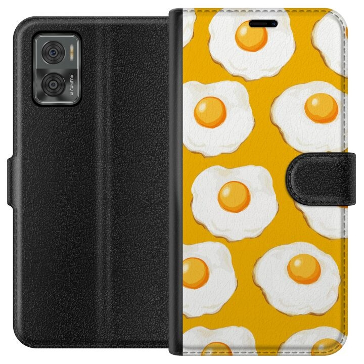 Wallet case for Motorola Moto E22i with Fried egg design in the group SMARTPHONE & TABLETS / Phone cases / Motorola at TP E-commerce Nordic AB (A54127)