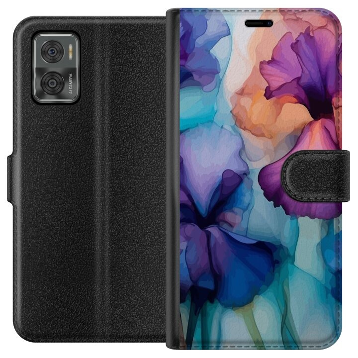 Wallet case for Motorola Moto E22i with Magical flowers design in the group SMARTPHONE & TABLETS / Phone cases / Motorola at TP E-commerce Nordic AB (A54128)