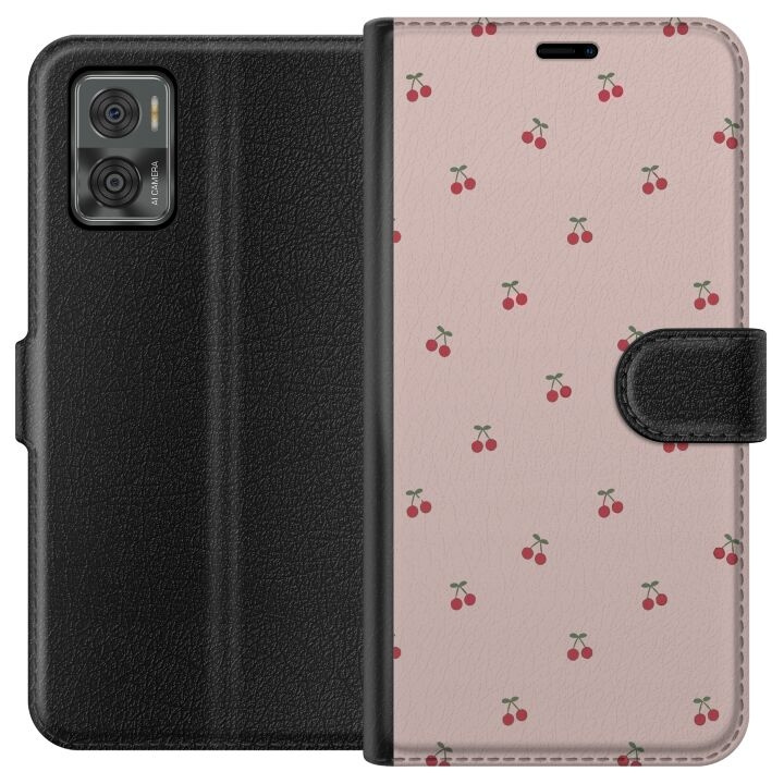 Wallet case for Motorola Moto E22i with Cherry design in the group SMARTPHONE & TABLETS / Phone cases / Motorola at TP E-commerce Nordic AB (A54132)