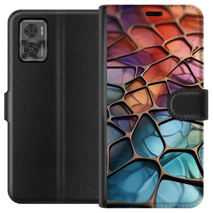 Wallet case for Motorola Moto E22i with Metallic pattern design in the group SMARTPHONE & TABLETS / Phone cases / Motorola at TP E-commerce Nordic AB (A54135)