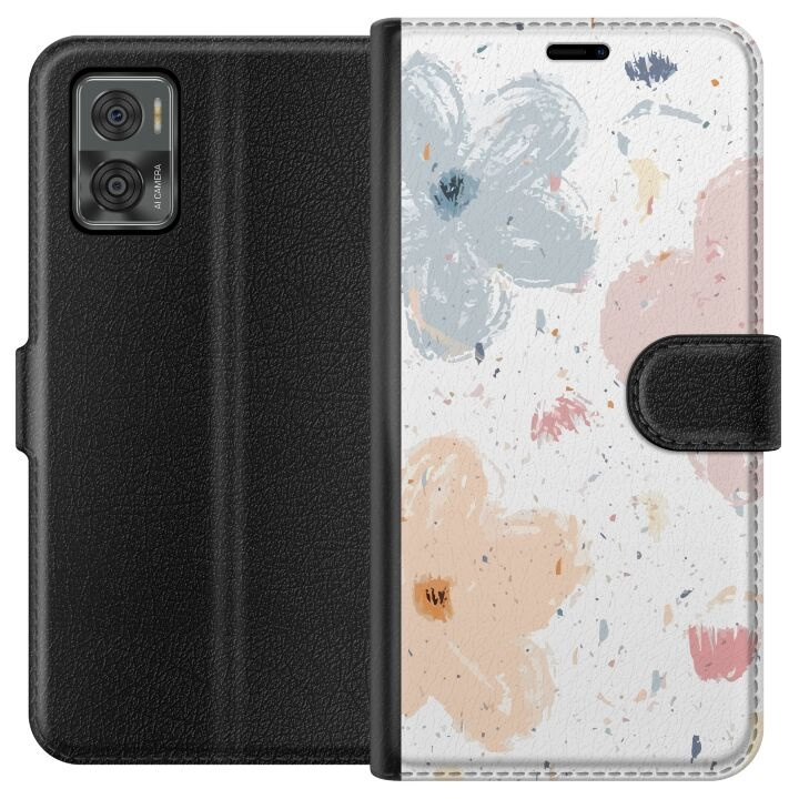 Wallet case for Motorola Moto E22i with Flowers design in the group SMARTPHONE & TABLETS / Phone cases / Motorola at TP E-commerce Nordic AB (A54137)