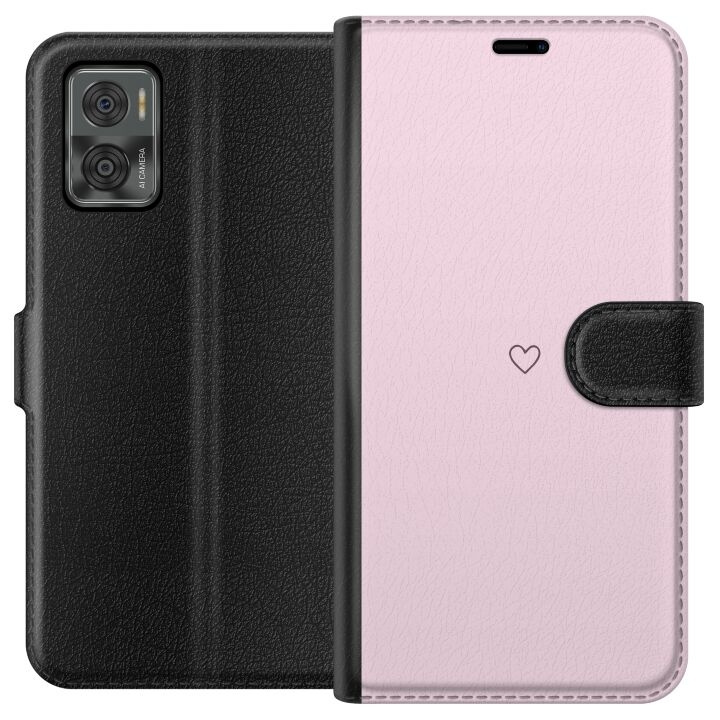 Wallet case for Motorola Moto E22i with Heart design in the group SMARTPHONE & TABLETS / Phone cases / Motorola at TP E-commerce Nordic AB (A54144)