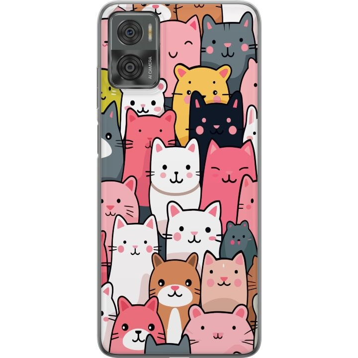 Mobile case for Motorola Moto E22i with Cat pattern design in the group SMARTPHONE & TABLETS / Phone cases / Motorola at TP E-commerce Nordic AB (A54160)