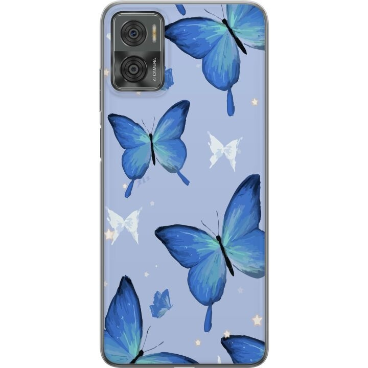 Mobile case for Motorola Moto E22i with Blue butterflies design in the group SMARTPHONE & TABLETS / Phone cases / Motorola at TP E-commerce Nordic AB (A54168)