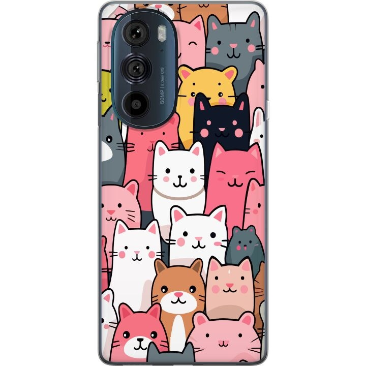 Mobile case for Motorola Edge 30 Pro with Cat pattern design in the group SMARTPHONE & TABLETS / Phone cases / Motorola at TP E-commerce Nordic AB (A54187)