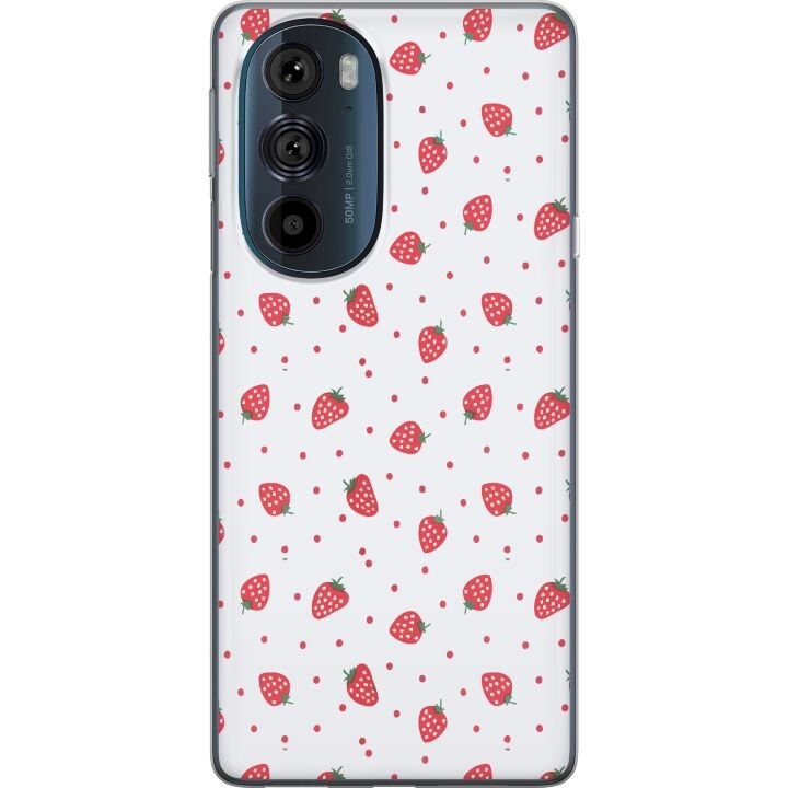 Mobile case for Motorola Edge 30 Pro with Strawberries design in the group SMARTPHONE & TABLETS / Phone cases / Motorola at TP E-commerce Nordic AB (A54196)