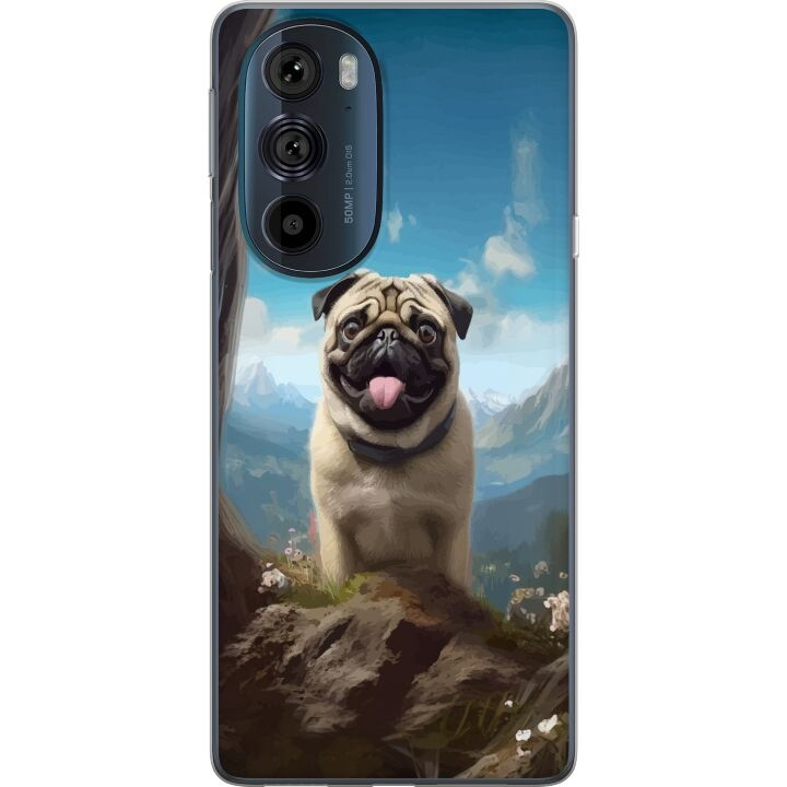 Mobile case for Motorola Edge 30 Pro with Happy Dog design in the group SMARTPHONE & TABLETS / Phone cases / Motorola at TP E-commerce Nordic AB (A54197)