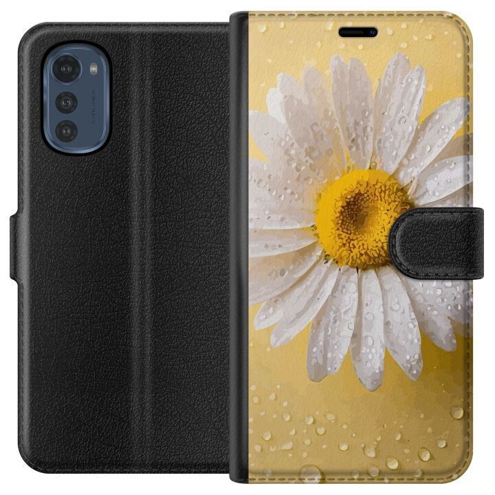 Wallet case for Motorola Moto E32s with Porslinsblomma design in the group SMARTPHONE & TABLETS / Phone cases / Motorola at TP E-commerce Nordic AB (A54233)