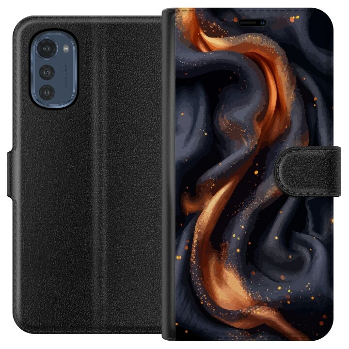 Wallet case for Motorola Moto E32s with Fiery silk design in the group SMARTPHONE & TABLETS / Phone cases / Motorola at TP E-commerce Nordic AB (A54234)