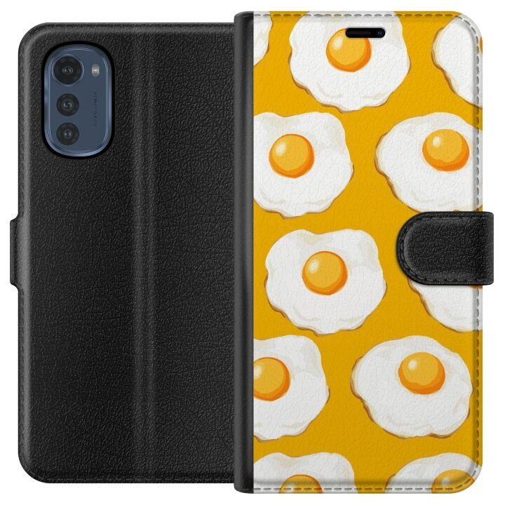 Wallet case for Motorola Moto E32s with Fried egg design in the group SMARTPHONE & TABLETS / Phone cases / Motorola at TP E-commerce Nordic AB (A54235)