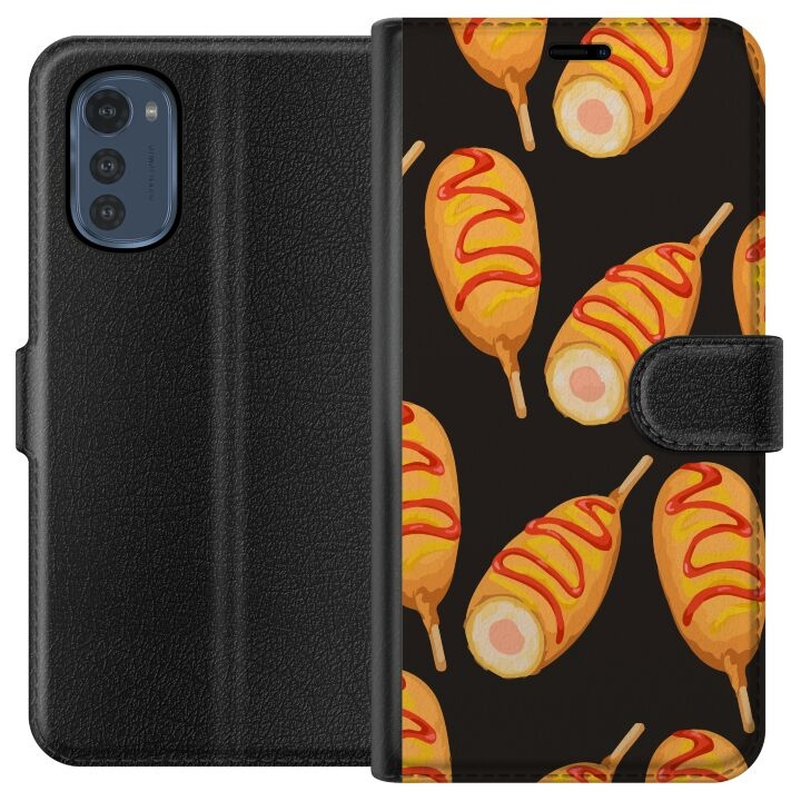 Wallet case for Motorola Moto E32s with Chicken drumstick design in the group SMARTPHONE & TABLETS / Phone cases / Motorola at TP E-commerce Nordic AB (A54242)