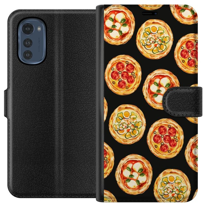 Wallet case for Motorola Moto E32s with Pizza design in the group SMARTPHONE & TABLETS / Phone cases / Motorola at TP E-commerce Nordic AB (A54246)