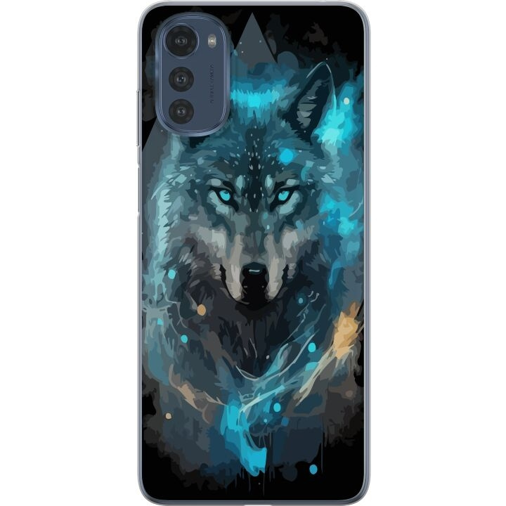 Mobile case for Motorola Moto E32s with Wolf design in the group SMARTPHONE & TABLETS / Phone cases / Motorola at TP E-commerce Nordic AB (A54265)