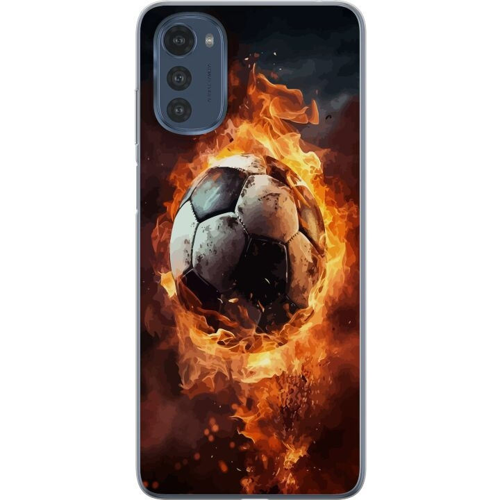 Mobile case for Motorola Moto E32s with Football design in the group SMARTPHONE & TABLETS / Phone cases / Motorola at TP E-commerce Nordic AB (A54281)