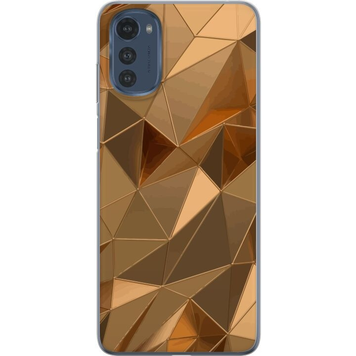 Mobile case for Motorola Moto E32s with 3D Gold design in the group SMARTPHONE & TABLETS / Phone cases / Motorola at TP E-commerce Nordic AB (A54284)