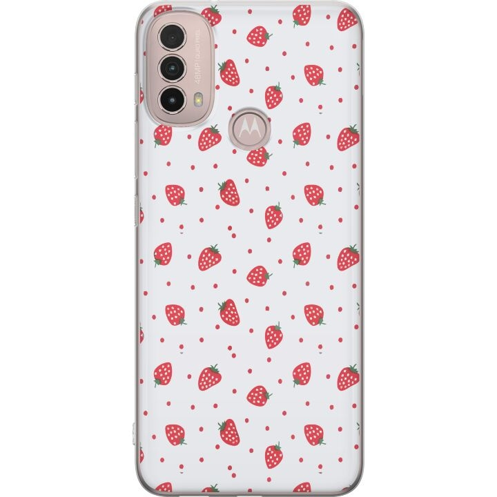 Mobile case for Motorola Moto E40 with Strawberries design in the group SMARTPHONE & TABLETS / Phone cases / Motorola at TP E-commerce Nordic AB (A54304)