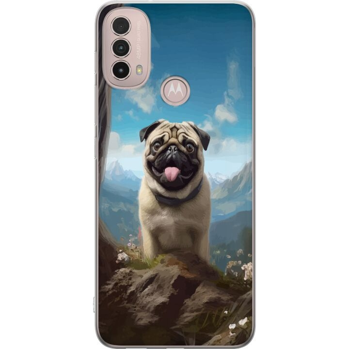 Mobile case for Motorola Moto E40 with Happy Dog design in the group SMARTPHONE & TABLETS / Phone cases / Motorola at TP E-commerce Nordic AB (A54305)