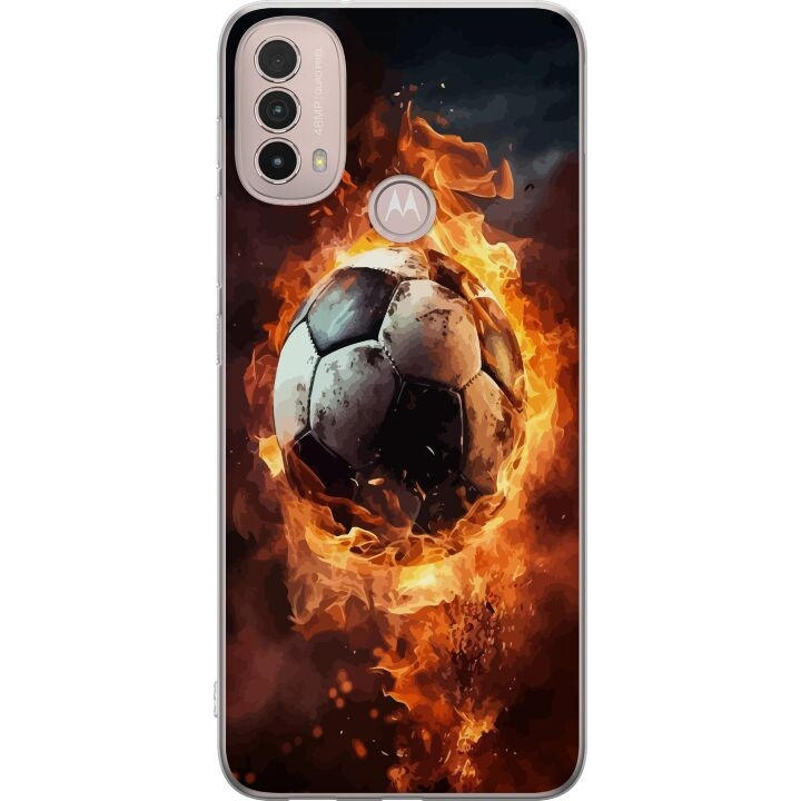 Mobile case for Motorola Moto E40 with Football design in the group SMARTPHONE & TABLETS / Phone cases / Motorola at TP E-commerce Nordic AB (A54308)