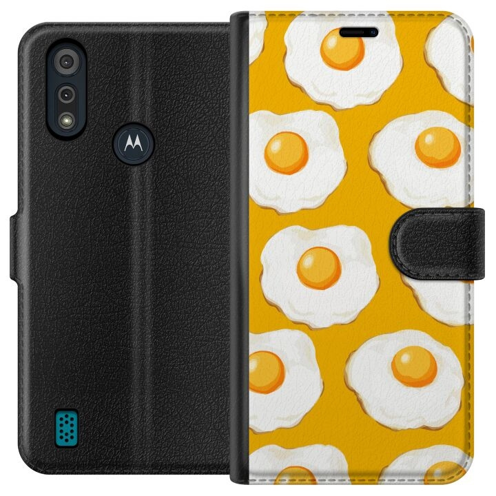 Wallet case for Motorola Moto E6i with Fried egg design in the group SMARTPHONE & TABLETS / Phone cases / Motorola at TP E-commerce Nordic AB (A54316)