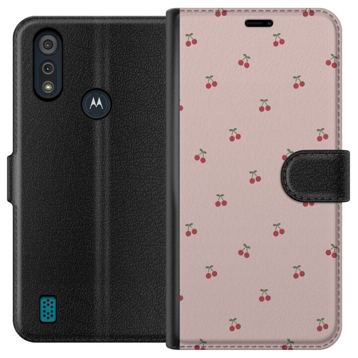 Wallet case for Motorola Moto E6i with Cherry design in the group SMARTPHONE & TABLETS / Phone cases / Motorola at TP E-commerce Nordic AB (A54321)