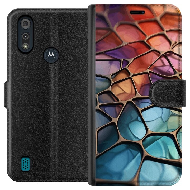 Wallet case for Motorola Moto E6i with Metallic pattern design in the group SMARTPHONE & TABLETS / Phone cases / Motorola at TP E-commerce Nordic AB (A54324)