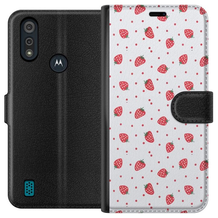 Wallet case for Motorola Moto E6i with Strawberries design in the group SMARTPHONE & TABLETS / Phone cases / Motorola at TP E-commerce Nordic AB (A54331)