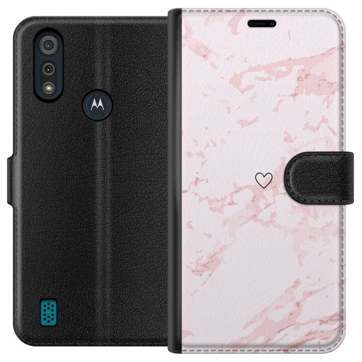 Wallet case for Motorola Moto E6i with Pink Heart design in the group SMARTPHONE & TABLETS / Phone cases / Motorola at TP E-commerce Nordic AB (A54337)